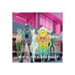 HANDCRAFTED digital art print Anime Character art  with Futuristic Design by me